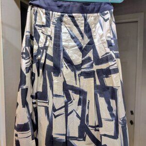 Peserico Blue and White Pattern Flare Skirt IT46